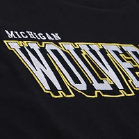 T-shirt à manches longues noir Mitchell & Ness pour homme, motif camp d'entraînement des Wolverines du Michigan