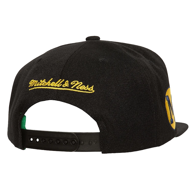 Men's Mitchell & Ness  Black Michigan Wolverines Triple Play Snapback Hat