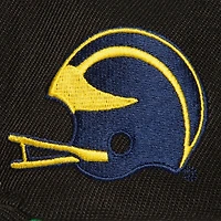 Men's Mitchell & Ness  Black Michigan Wolverines Triple Play Snapback Hat