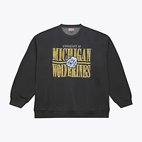 Men's Mitchell & Ness Charcoal Michigan Wolverines Downtown Fleece Sweatshirt