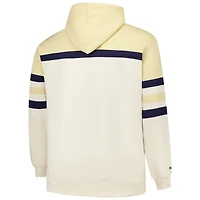 Men's Mitchell & Ness Cream Michigan Wolverines Big Tall Head Coach Pullover Hoodie