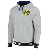 Men's Mitchell & Ness Heather Gray Michigan Wolverines Pullover Hoodie