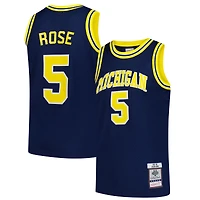 Maillot Swingman Mitchell & Ness Jalen Rose bleu marine pour homme des Wolverines du Michigan 1991/92