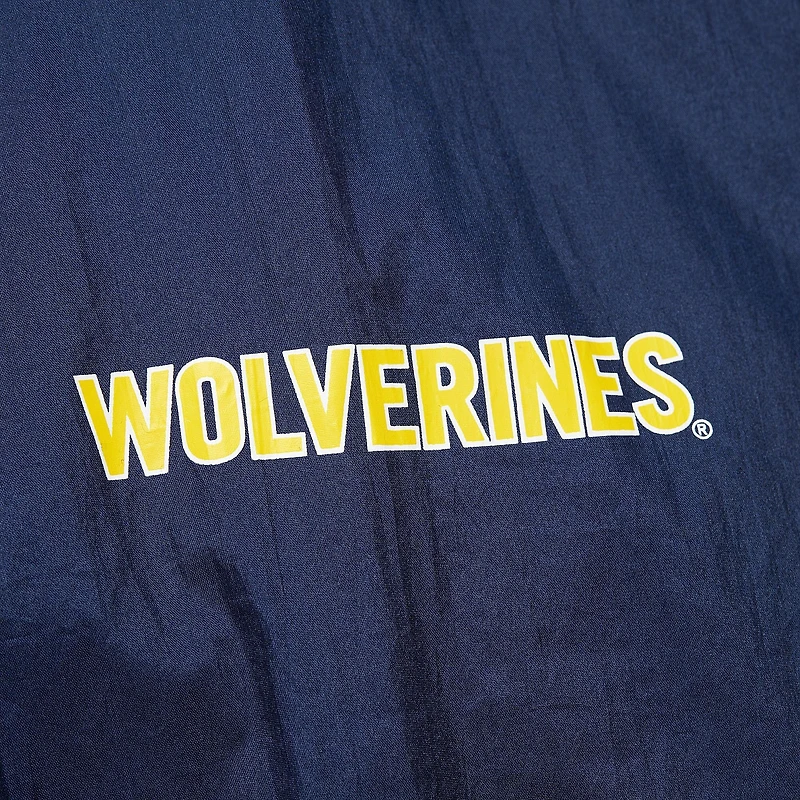 Men's Mitchell & Ness Navy Michigan Wolverines Anorak Vintage Logo Half-Zip Hoodie Jacket