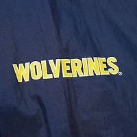 Men's Mitchell & Ness Navy Michigan Wolverines Anorak Vintage Logo Half-Zip Hoodie Jacket