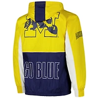Men's Mitchell & Ness Navy Michigan Wolverines Big Shot Premium Full-Zip Windbreaker