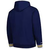 Men's Mitchell & Ness Navy Michigan Wolverines Chainstich Fleece Pullover Hoodie