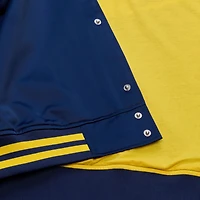 Men's Mitchell & Ness Navy Michigan Wolverines Double Clutch Lightweight Satin Full-Snap Jacket