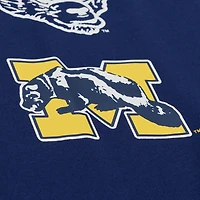 T-shirt premium Mitchell & Ness bleu marine Michigan Wolverines Double Clutch pour homme