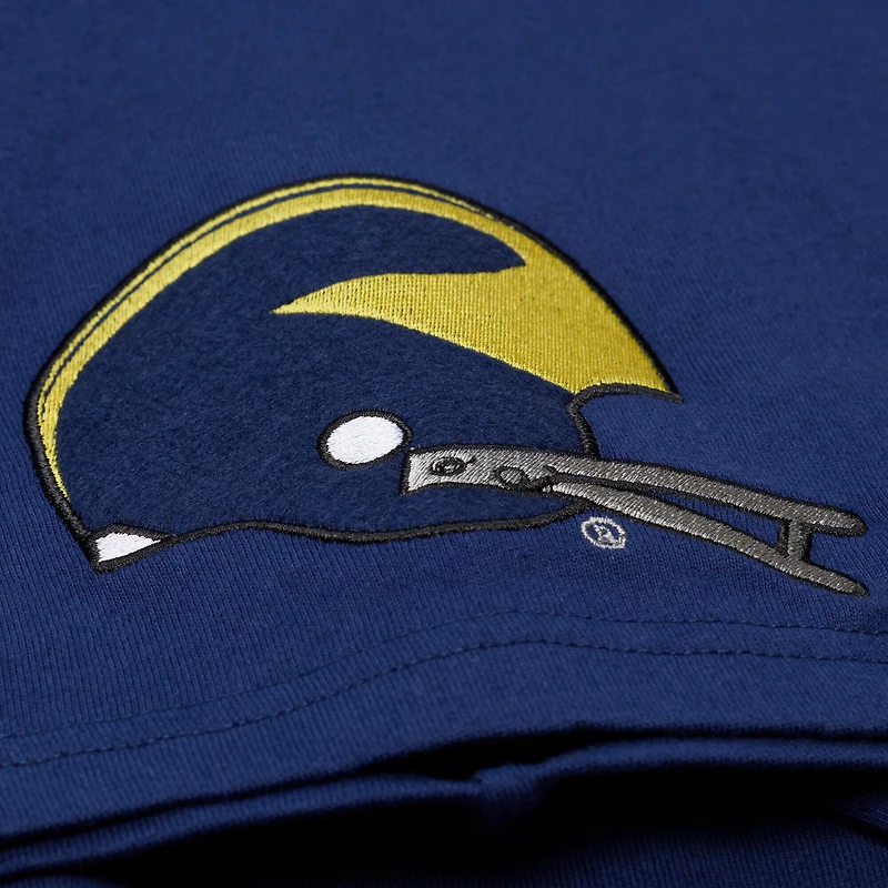 Men's Mitchell & Ness Navy Michigan Wolverines Double Clutch Premium T-Shirt