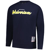 Sweat-shirt à capuche bleu marine Michigan Wolverines Elite Script pour homme de Mitchell & Ness