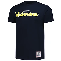 T-shirt bleu marine avec inscription Elite des Michigan Wolverines de Mitchell & Ness pour homme