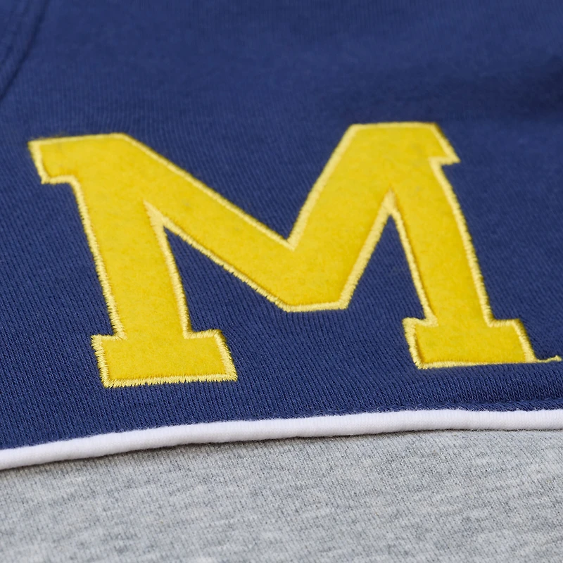 Men's Mitchell & Ness  Navy Michigan Wolverines Fleece Sweatshirt