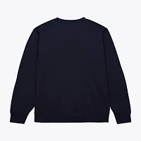 Men's Mitchell & Ness  Navy Michigan Wolverines Half Time Fleece Crewneck Sweatshirt