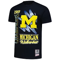 T-shirt bleu marine délavé au minéral Michigan Wolverines de Mitchell & Ness pour homme