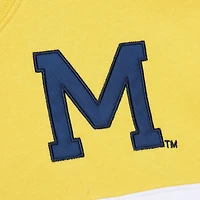 Men's Mitchell & Ness  Navy Michigan Wolverines Vintage Logo Head Coach Fleece Pullover Sweatshirt