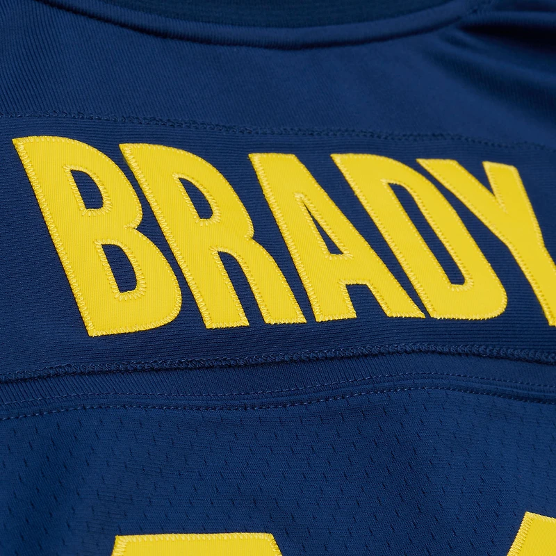 Maillot Mitchell & Ness Tom Brady bleu marine Michigan Wolverines 1999 College Vault pour homme