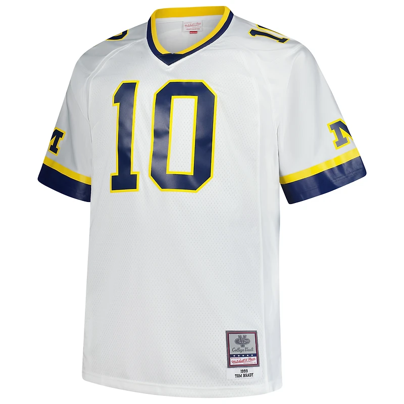 Men's Mitchell & Ness Tom Brady White Michigan Wolverines Big Tall 1999 Legacy Jersey