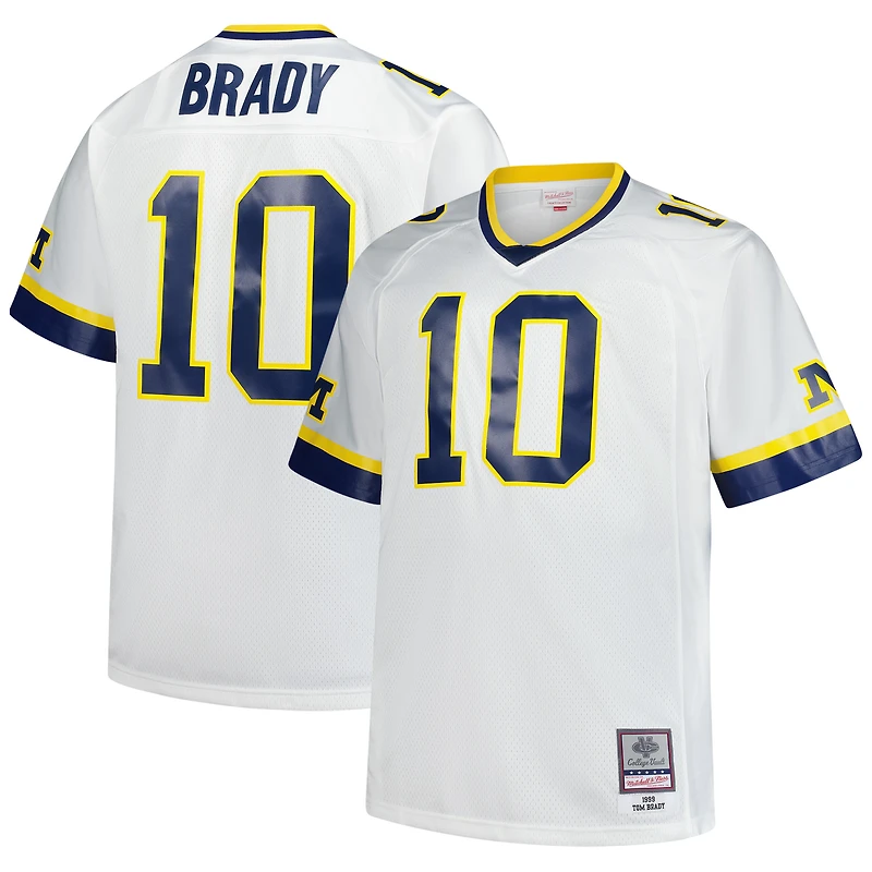 Maillot blanc Tom Brady de Mitchell & Ness pour homme des Michigan Wolverines Big Tall Legacy 1999