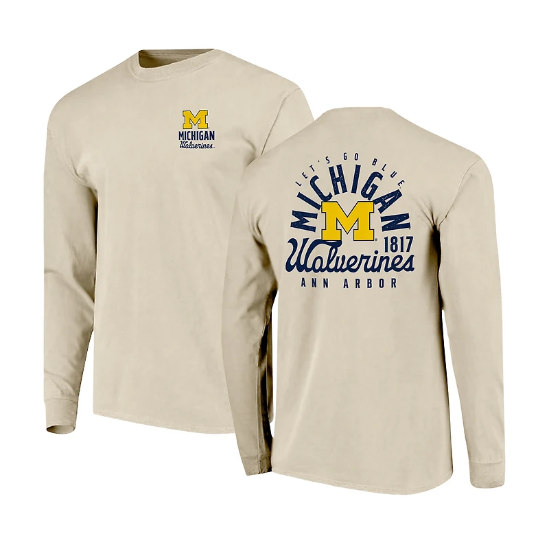 T-shirt à manches longues pour homme, motif mascotte des Wolverines du Michigan, couleurs confort