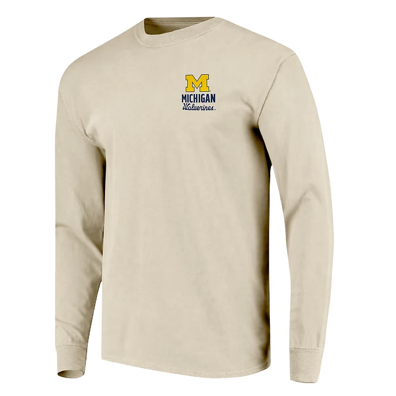 T-shirt à manches longues pour homme, motif mascotte des Wolverines du Michigan, couleurs confort