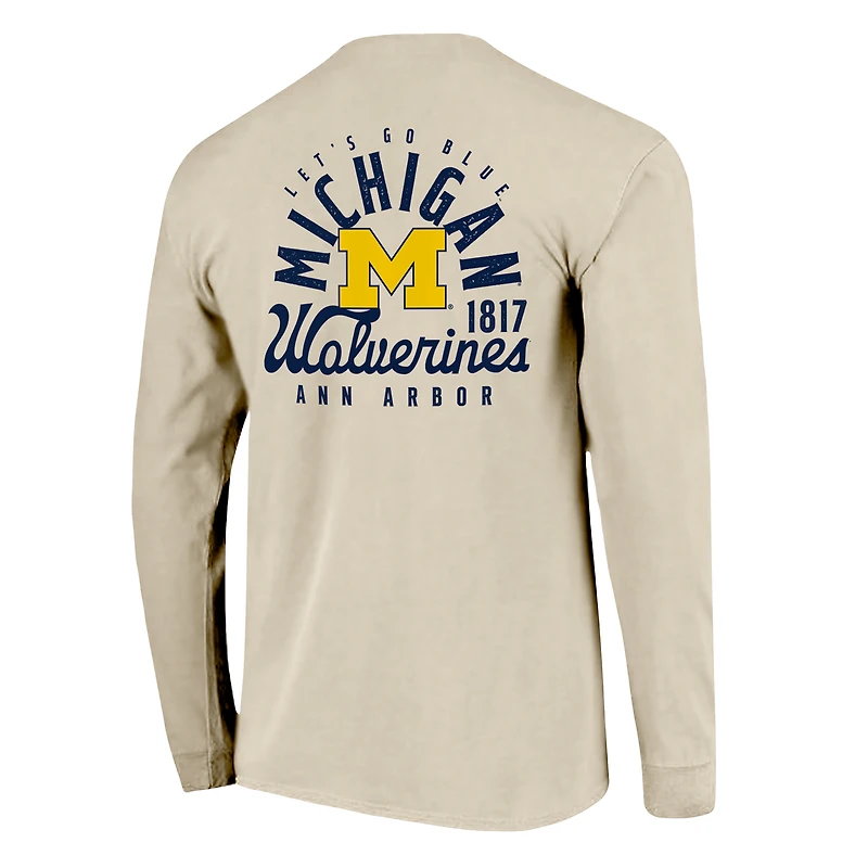 T-shirt à manches longues pour homme, motif mascotte des Wolverines du Michigan, couleurs confort