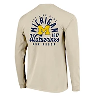 T-shirt à manches longues pour homme, motif mascotte des Wolverines du Michigan, couleurs confort