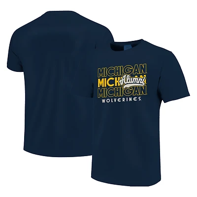 Men's  Navy Michigan Wolverines Alumni Script Overlay T-Shirt
