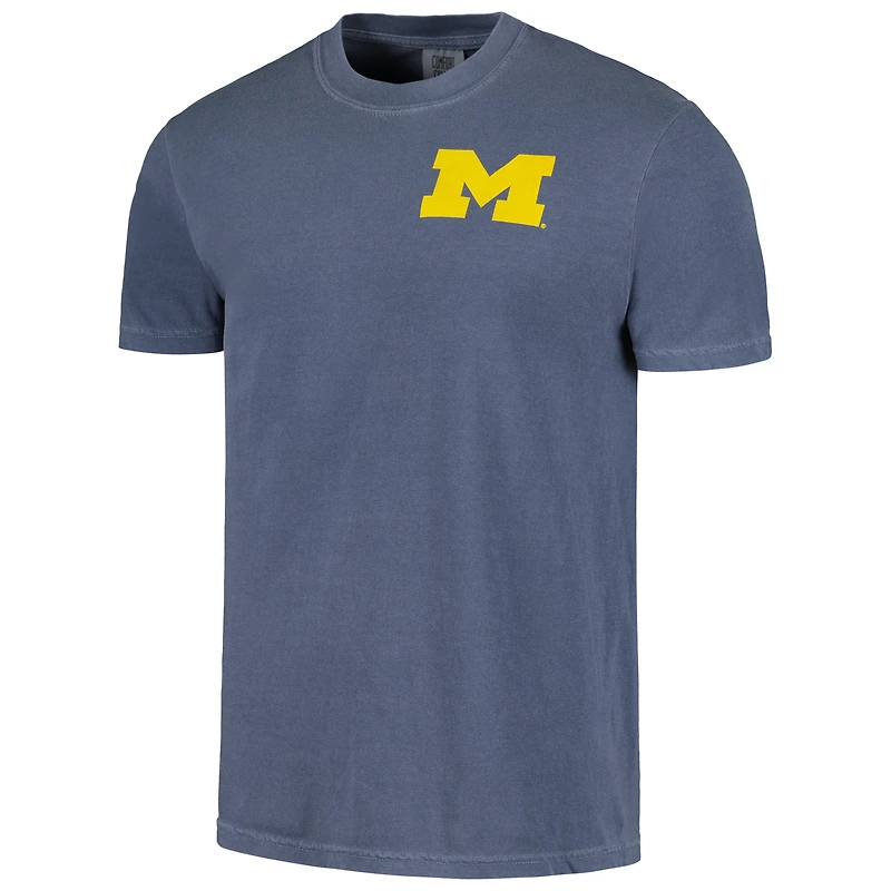 T-shirt bleu marine pour hommes, drapeau de baseball des Wolverines du Michigan, couleurs confortables