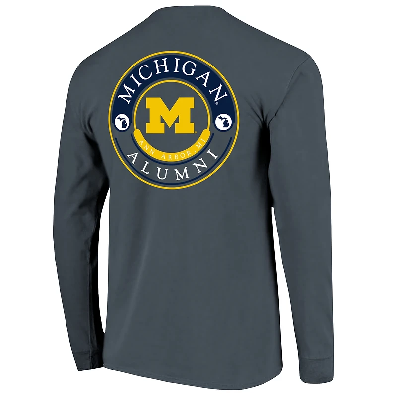 T-shirt à manches longues pour homme, bleu marine, Michigan Wolverines Circle Seal Alumni