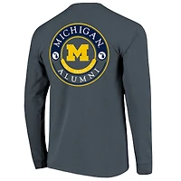 T-shirt à manches longues pour homme, bleu marine, Michigan Wolverines Circle Seal Alumni