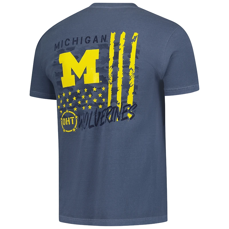 Men's  Navy Michigan Wolverines Comfort Colors OHT Camo Overlay T-Shirt