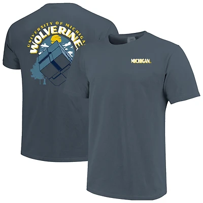 Men's  Navy Michigan Wolverines Comfort Colors Team Statue T-Shirt