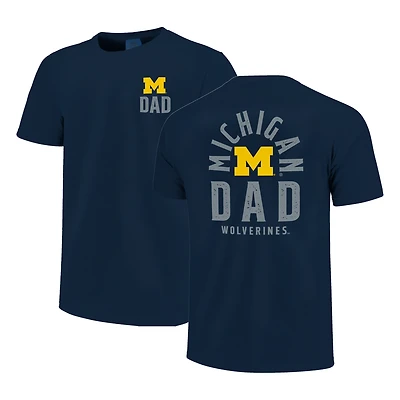Men's  Navy Michigan Wolverines Father's Day Mascot Overlay T-Shirt
