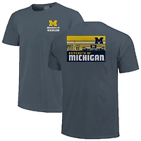 T-shirt à rayures bleu marine Michigan Wolverines Campus Skyline pour homme