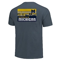 T-shirt à rayures bleu marine Michigan Wolverines Campus Skyline pour homme