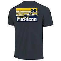 T-shirt à rayures bleu marine Michigan Wolverines Campus Skyline pour homme