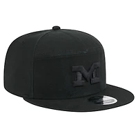 Men's New Era Black Michigan Wolverines Adventure Canvas Split Panel 9FIFTY Snapback Hat