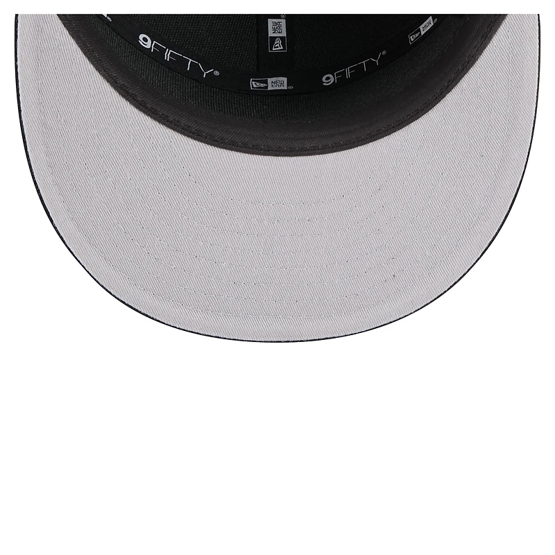 Men's New Era Black Michigan Wolverines Adventure Canvas Split Panel 9FIFTY Snapback Hat