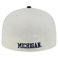 Casquette ajustée New Era 59FIFTY Chrome crème pour homme des Wolverines du Michigan