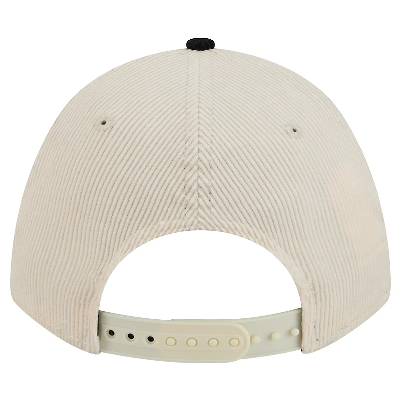 Men's New Era Navy/Cream Michigan Wolverines Arch Two-Tone Corduroy 9FORTY A-Frame Adjustable Hat