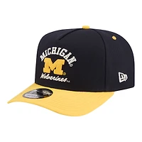 Men's New Era  Navy/Maize Michigan Wolverines Two-Tone Arched 9FIFTY Snapback Hat