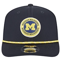Casquette extensible à boutons-pression COOLERA 9SEVENTY en corde bleu marine Michigan Wolverines pour homme New Era