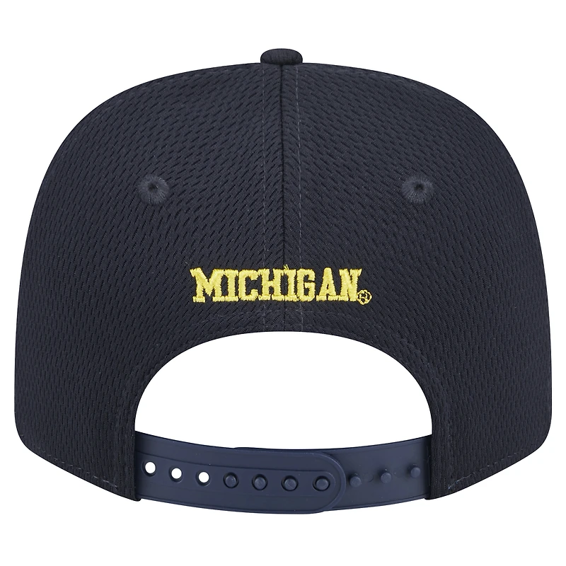 Casquette extensible à boutons-pression COOLERA 9SEVENTY en corde bleu marine Michigan Wolverines pour homme New Era