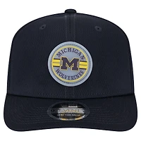 Casquette ajustable extensible à boutons-pression New Era bleu marine Michigan Wolverines Patched 9SEVENTY pour homme