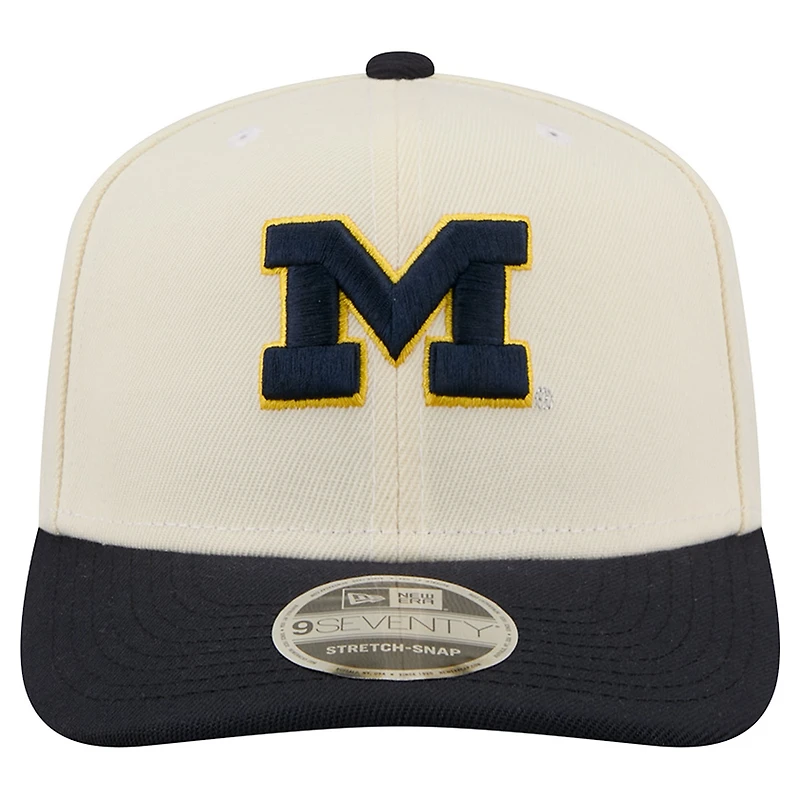 Men's New Era White/Royal Michigan Wolverines America's 250th 9SEVENTY Adjustable Hat