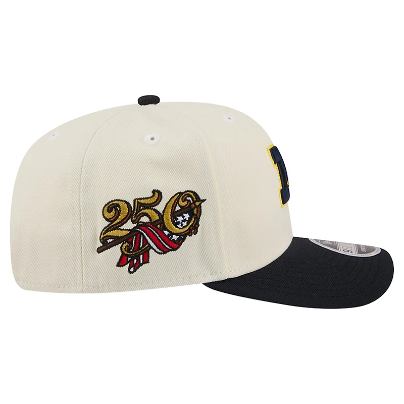 Men's New Era White/Royal Michigan Wolverines America's 250th 9SEVENTY Adjustable Hat