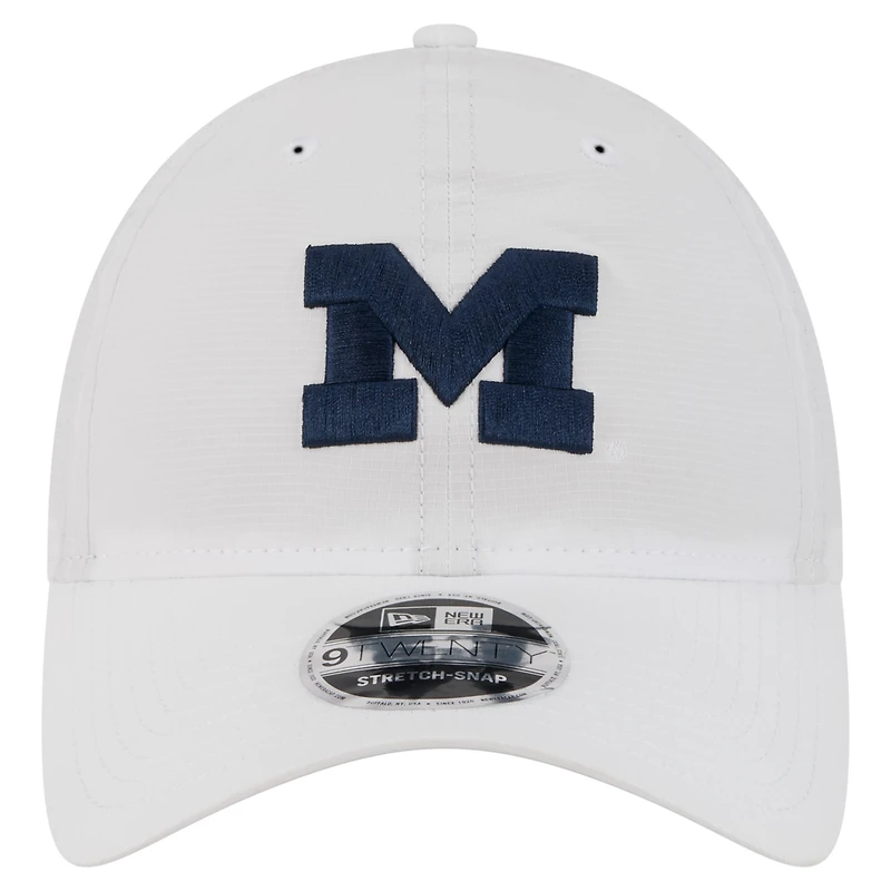Casquette ajustable New Era blanche Michigan Wolverines Active Ripstop 9TWENTY pour homme