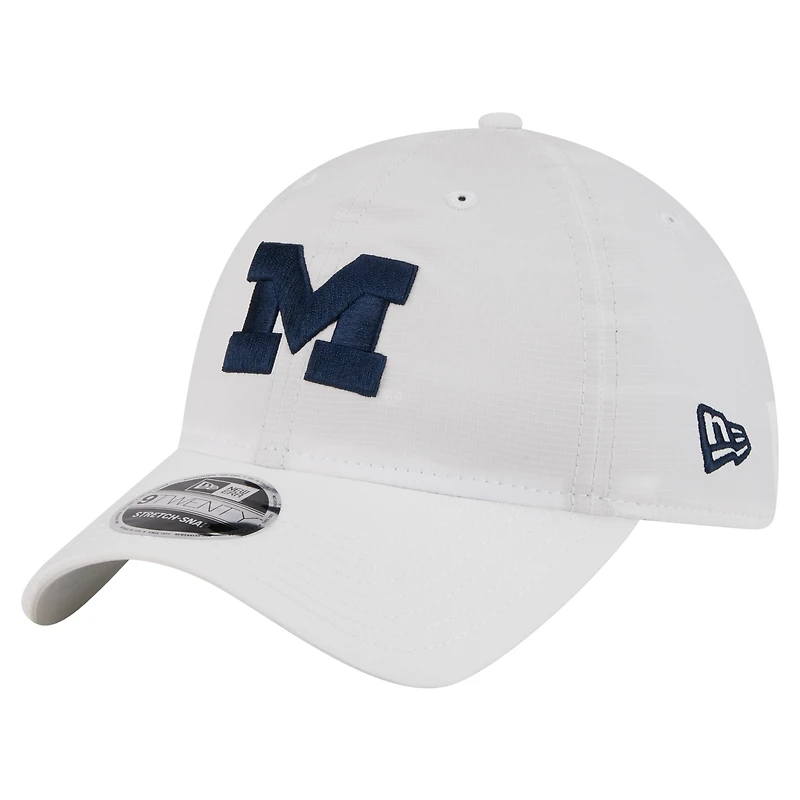 Casquette ajustable New Era blanche Michigan Wolverines Active Ripstop 9TWENTY pour homme