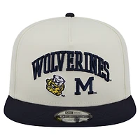 Men's New Era White Michigan Wolverines Collegiate 9FIFTY A-Frame Snapback Hat